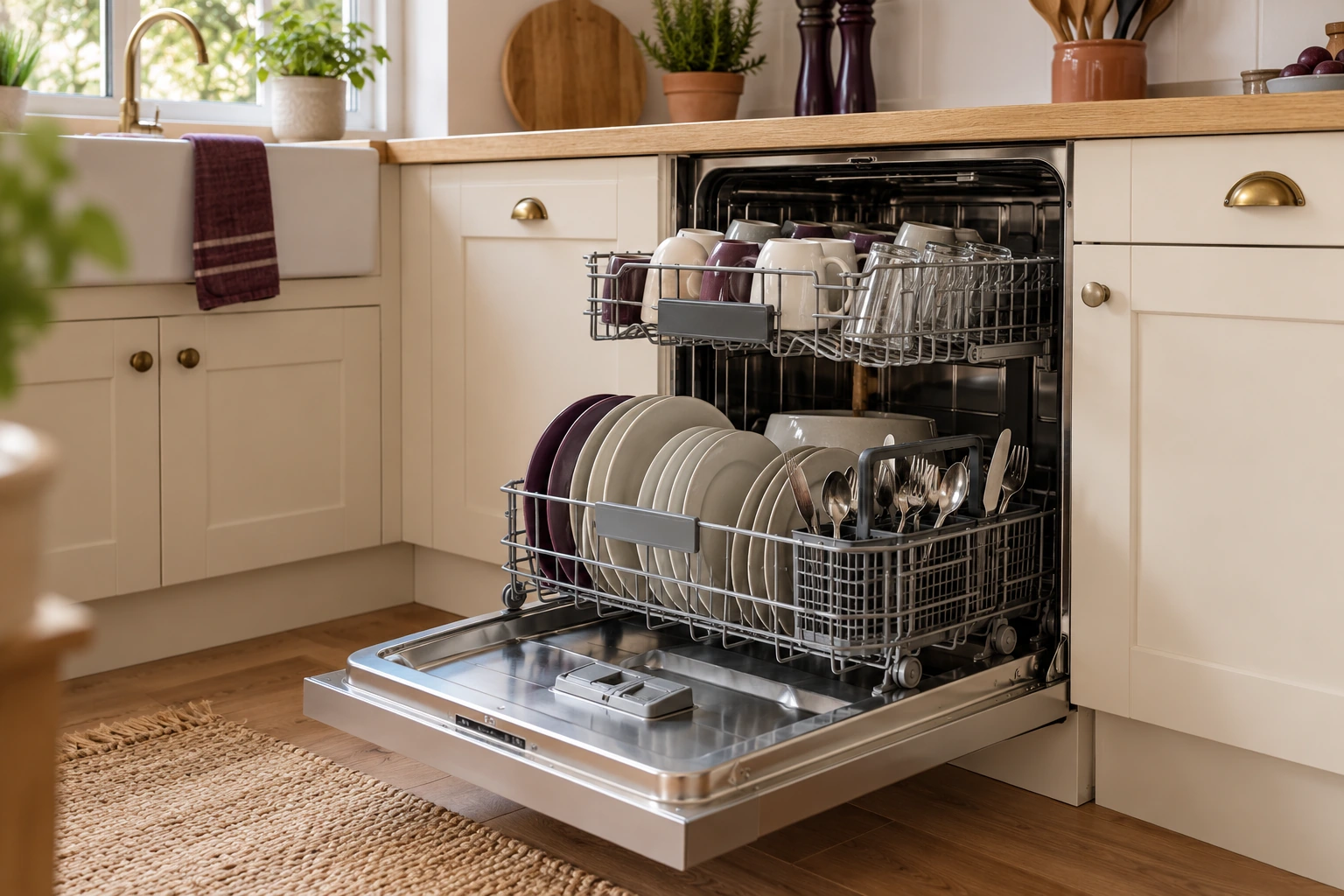 Original open dishwasher illustration